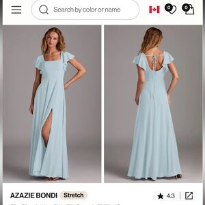 NWT AZAZIE Bondi satin dress sky blue - size 8